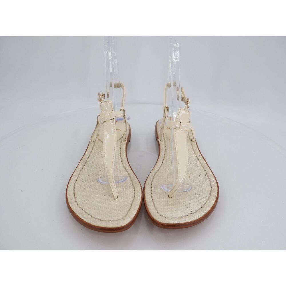 Sam Edelman Women Gigi Patent Slingback Thong Sandals Size 9.5M Ivory Flats - Picture 7 of 10